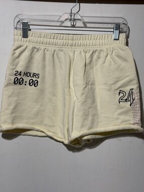 Mayfair The Label 24 Hours Cream Athletic Shorts